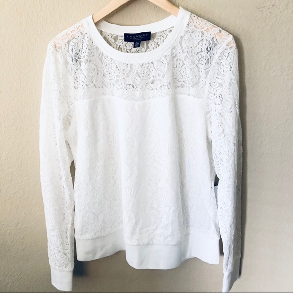 Laundry by Shelli Segal Lace Yolk Blouse - Picture 1 of 5